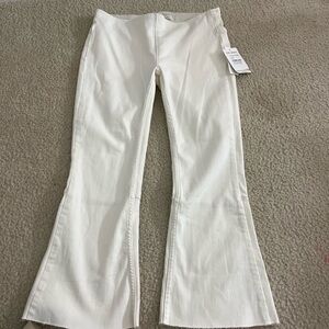 Free People Cream Flared Trousers